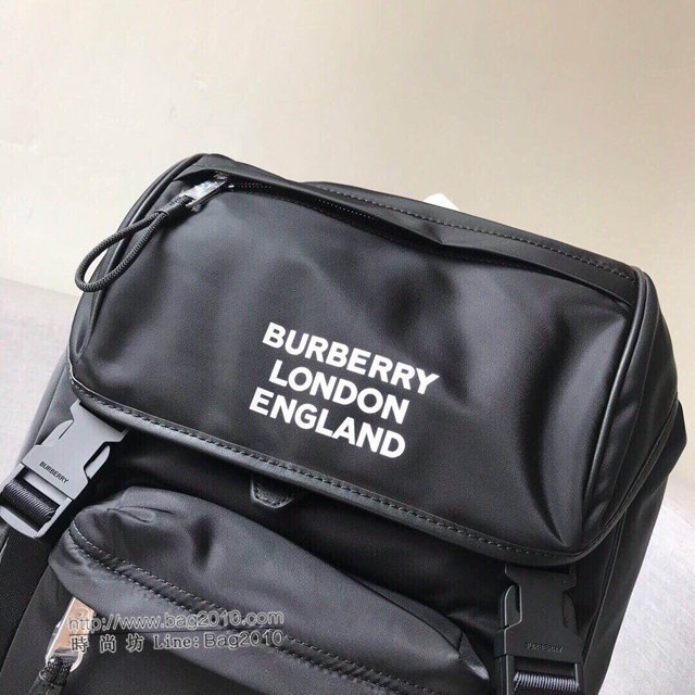 Burberry專櫃新款包包 巴寶莉黑色尼龍布男士雙肩包後背包  db1014
